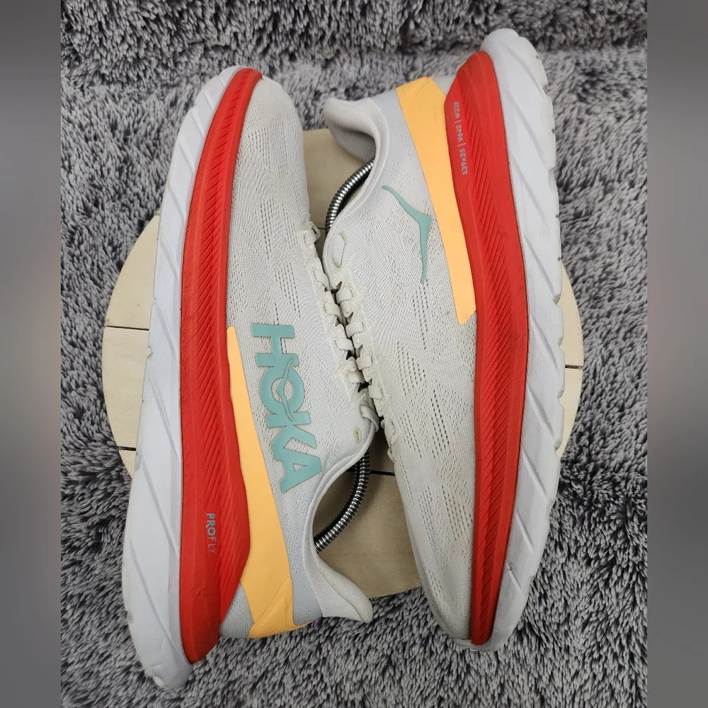 Hoka One One Mach 4 Running Shoes White Flame Men's Size 11.5 - Picture 5 of 9